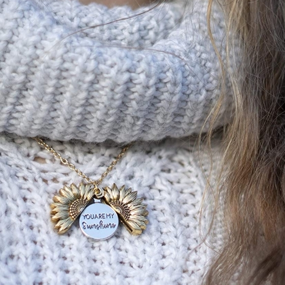 Sunflower You Are My Sunshine Pendant Necklace - Picture 4 of 6